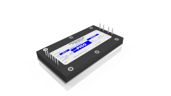 A rectangular electronic module with multiple pins, labeled "Pico," is displayed on a white background.