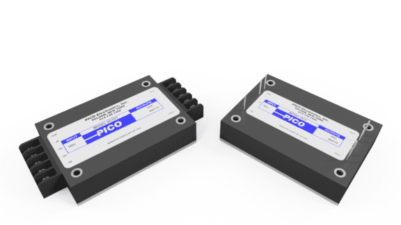Two rectangular electronic components labeled "PICO" with multiple pin connectors on one side, displayed on a plain white background.