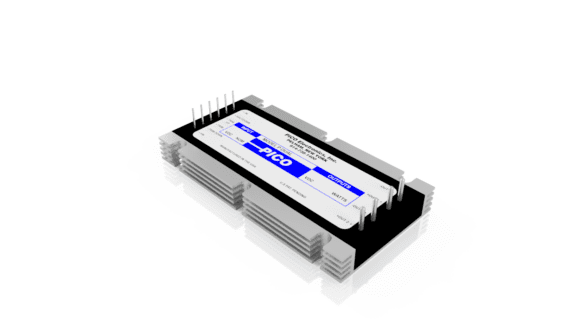Rectangular electronic component with metal pins and a label displaying "Pico," set on a white background.