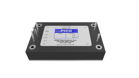 Rectangular electronic component labeled "PICO Electronics" with multiple metal pins extending from its sides.