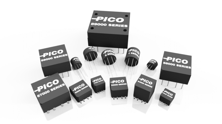 Several power transformers in different sizes and design type with gull-wing leads or straight through hole terminals. Body of the components are in square or round shapes.