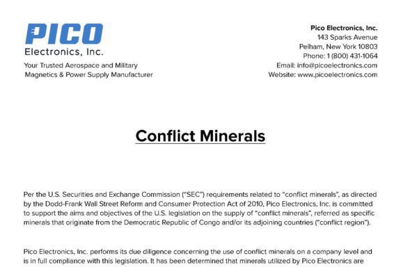 Pico Statement Conflict Minerals